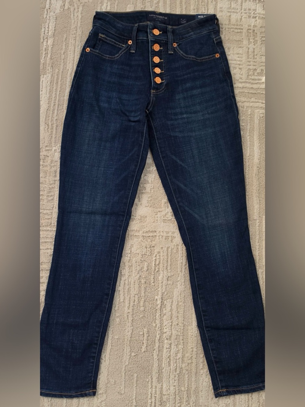 Lucky Brand High-Rise Dark Indigo Button-Fly Jeans